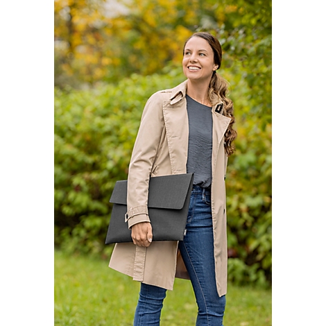 Housse Sigel pour ordinateur portable, taille M, pour 1 ordinateur portable jusqu'à 15,6″, RPET/feutre synthétique, gris foncé