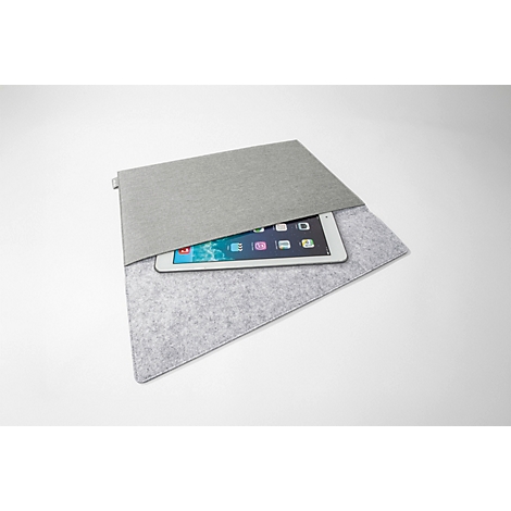 Housse Sigel pour ordinateur portable, taille S, pour 1 ordinateur portable jusqu'à 14″, RPET/feutre synthétique, gris clair