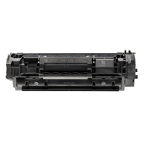 Gros plan d'une cartouche de toner noire avec l'inscription '134/135'.