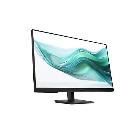 Schwarzer HP Monitor mit dünnem Rahmen vor weißem Hintergrund.