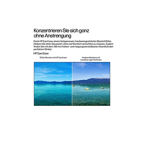 Vergleichsbild: HP Eye Ease zeigt kräftige Farben, Standard-Filter wirkt gelblicher.