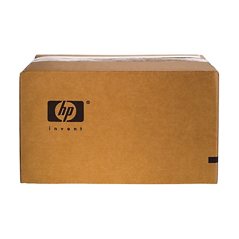 Braune HP-Verpackung auf weißem Hintergrund. Auf der Box befindet sich das HP-Logo und der Schriftzug "invent".