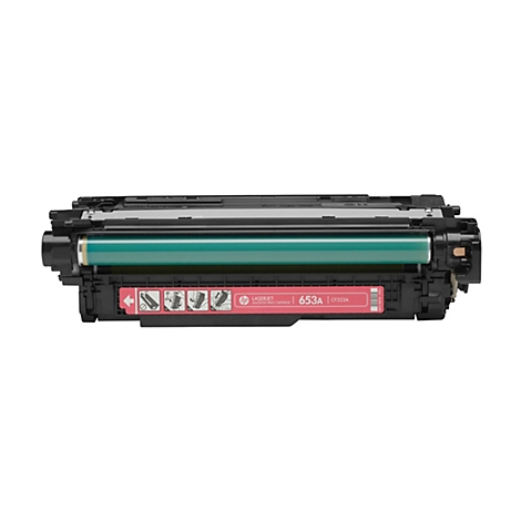 Druckerpatrone, pink, mit der Bezeichnung 653A, von HP Laserjet.