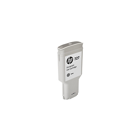 Graue Tintenpatrone von HP. Mit HP-Logo und der Aufschrift 727.