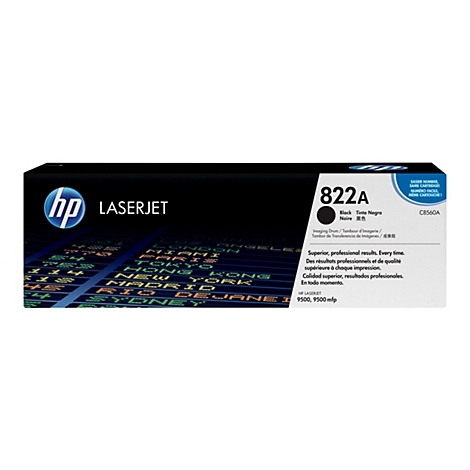 Schwarze HP 822A LaserJet Tonerkartusche, schwarz, auf weiÃŸem Hintergrund.