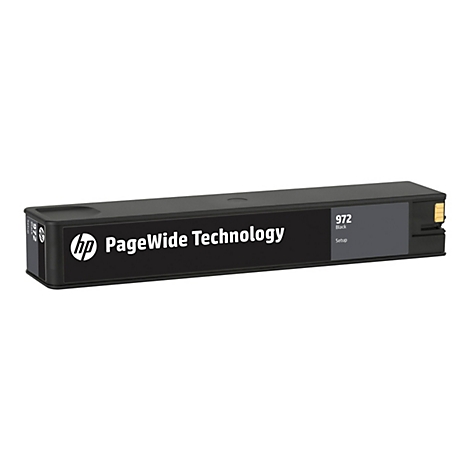 Cartouche d'encre noire HP 972, avec l'inscription PageWide Technology.