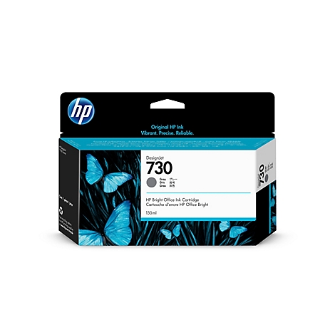 Emballage de cartouche d'encre HP DesignJet. L'emballage présente des papillons et le logo HP.