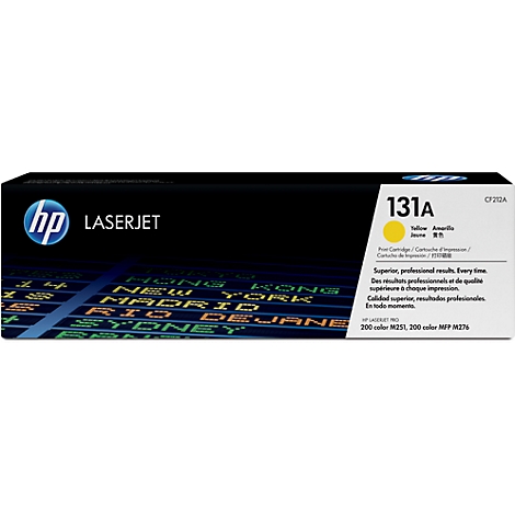 Zwarte HP-tonercartridge, gemarkeerd met "131A", met logo en beschrijving.