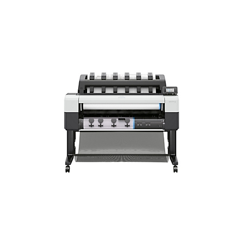 Großformatdrucker HP DesignJet T850 in Weiß und Schwarz vor neutralem Hintergrund.