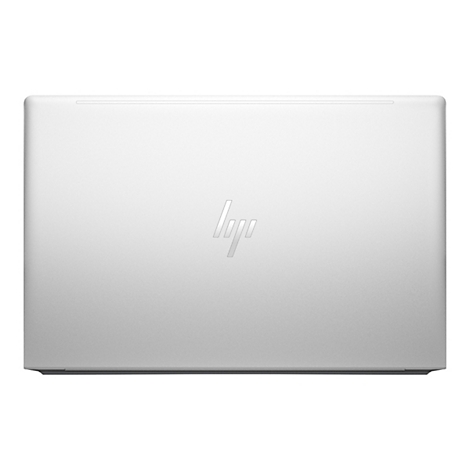Graues Laptop-Oberteil mit HP Logo mittig. Die OberflÃ¤che ist glatt und reflektierend.