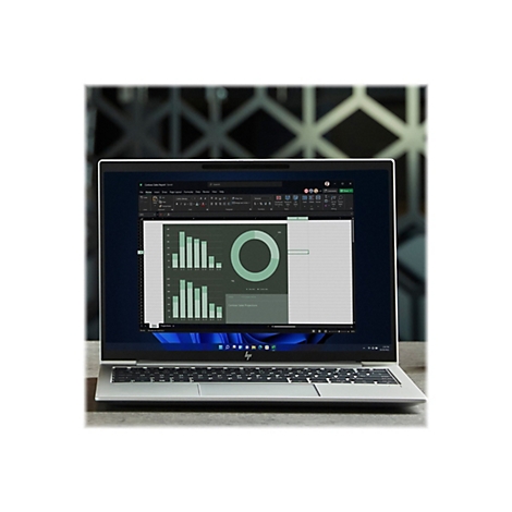 Ein offener Laptop mit einer Excel-Tabelle, die Diagramme und Daten zu Projektionen zeigt.