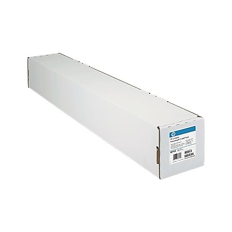 Länglicher weißer Karton für HP-Druckerpapier mit Produktetikett.