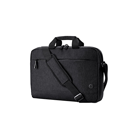 Schwarze HP Laptoptasche mit Tragegriff und Schultergurt, auf weißem Hintergrund.