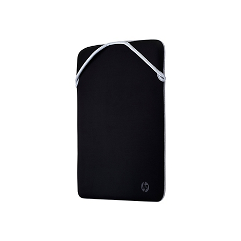 Schwarze Laptop-HÃ¼lle mit weiÃŸer Kordel. Unten rechts ist das HP-Logo zu sehen.