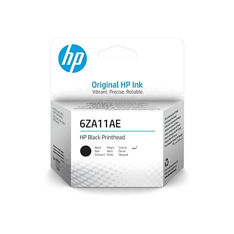 Eine Produktverpackung der Marke HP. Auf der Verpackung steht 'Original HP Ink' und 'HP Black Printhead'.