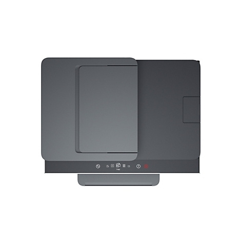 Draufsicht auf einen grauen Drucker. Auf der Oberfläche befinden sich Bedienelemente und die Beschriftung "Copy".