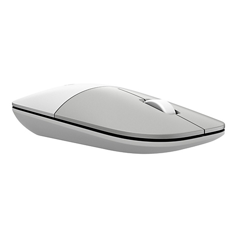 Flache, graue Computermaus in minimalistischem Design vor weißem Hintergrund.