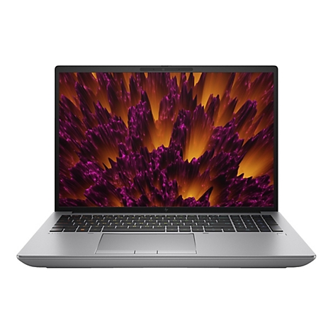 Ein offener, grauer Laptop mit einem farbenfrohen Hintergrund. Die Tastatur ist sichtbar.