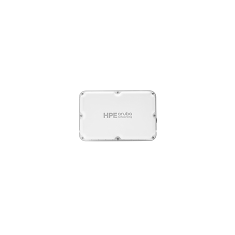 Draufsicht auf einen weißen Aruba Netzwerk-Access-Point mit dem HPE-Logo.