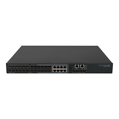 Ein schwarzer HPE 5140 El Switch mit zahlreichen Anschlüssen und Ports.