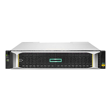 Ein Server-Rack mit schwarzer Front und grünem Logo. Es zeigt Anschlüsse, Anzeigen und das Logo des Herstellers.