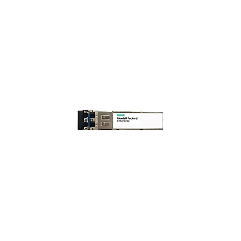 Ein Metall-Glasfaser-Transceiver mit dem Logo von Hewlett Packard Enterprise.