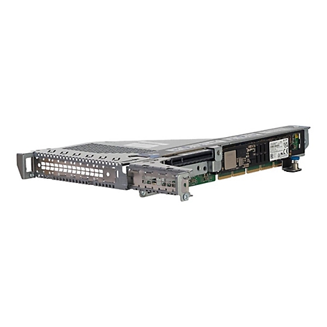 Ein Server-Add-on in Silber- und Schwarztönen. Es sind verschiedene elektronische Komponenten erkennbar.