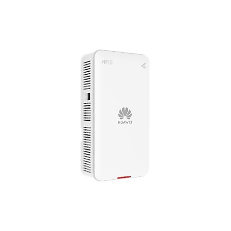 Weißer Huawei WiFi Router mit Huawei Logo, Schriftzug WiFi und roter Linie.