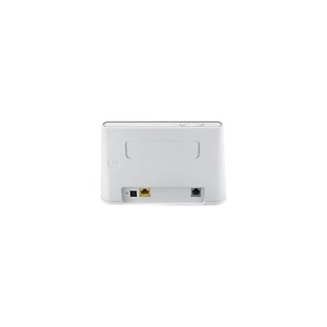 Rückansicht eines weißen Xiaomi Routers mit Netzwerkanschlüssen auf weißem Hintergrund.
