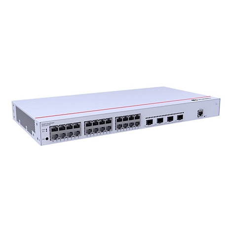 Weißer Huawei CloudEngine S310-24T4S Netzwerk-Switch mit zahlreichen Anschlüssen auf weißem Hintergrund.