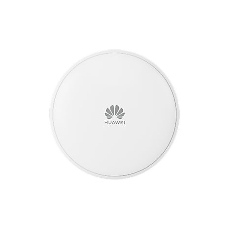 Rundes, weißes Gerät mit Huawei Logo.