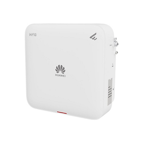 Weißes WLAN-Gerät von Huawei. Oberhalb des Logos steht "Wi-Fi". Auf der Seite Anschlüsse und Anzeigeleuchten.
