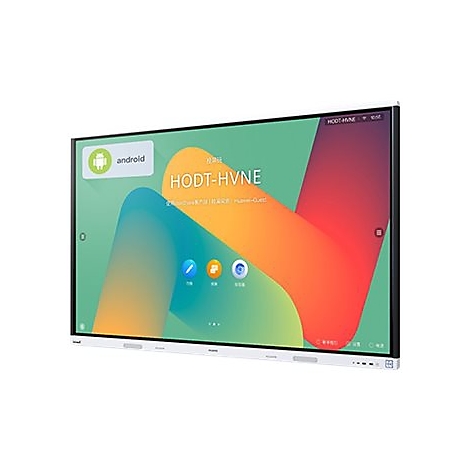 Ein großes, rechteckiges Touchscreen-Display. Auf dem Bildschirm sind Schriftzüge wie "Android" und "HODT-HVNE" zu sehen.