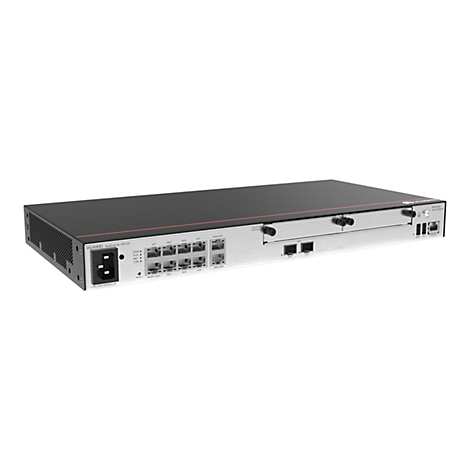 Huawei NetEngine AR720 Router in Silber und Schwarz auf weißem Hintergrund.