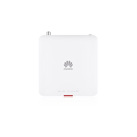 Weißer Huawei-Router auf weißem Hintergrund mit Firmenlogo und Status-LEDs.