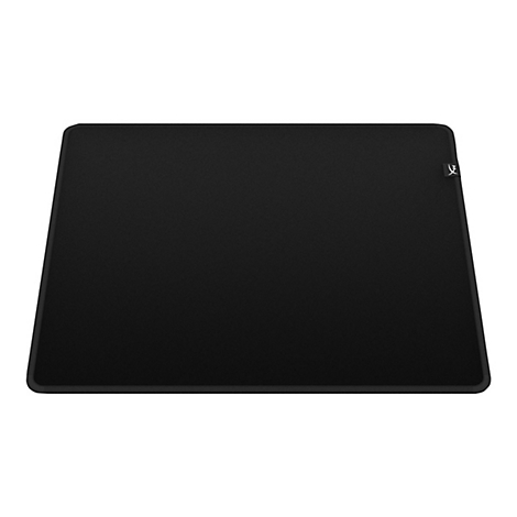 Tapis de souris rectangulaire noir avec logo.