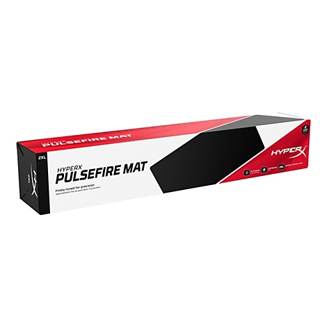 Emballage du produit HyperX Pulsefire Mat, noir, rouge et blanc. Texte : 2XL, HYPERX PULSEFIRE MAT.