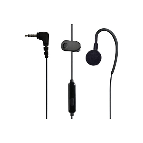 Schwarzes Headset mit Klinkenstecker und Mikrofon.