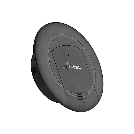 Produit ovale gris avec le logo i-tec. Sur fond blanc.