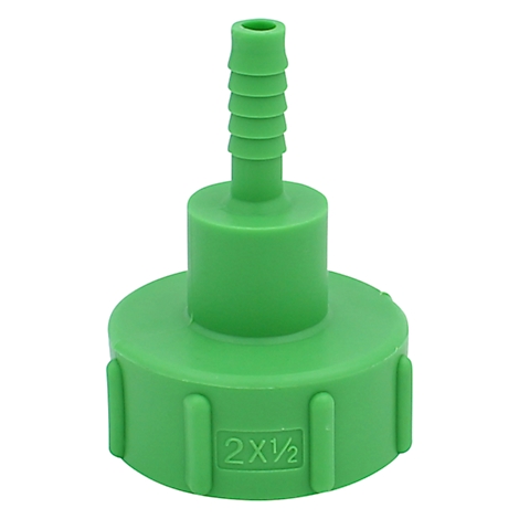 Green hose connector for liquids, labeled 2x1/2.