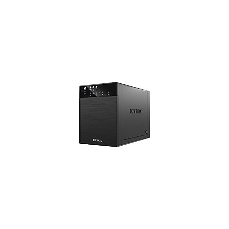 Schwarzer Icy Box Server, auf weiÃŸem Hintergrund.