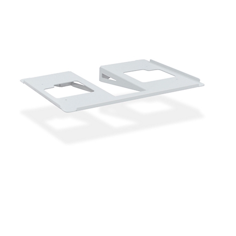 Two white, angular elements overlapping at the edges, casting shadows.