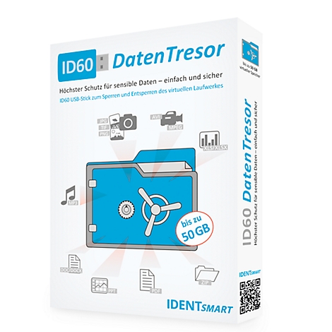 IdentSmart DatenTresor ID60, bis zu 50 GB Datenspeicher, Microsoft