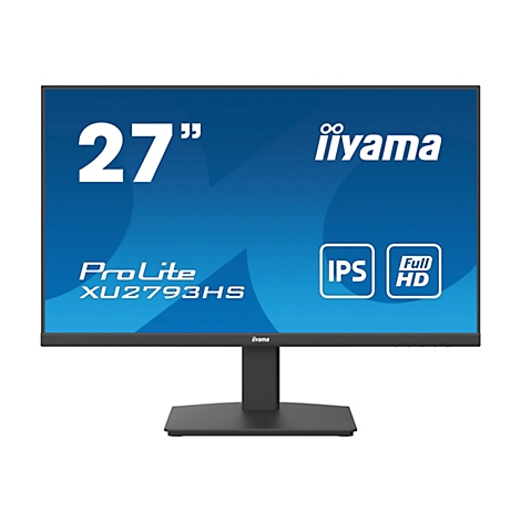 Un moniteur noir de 27 pouces avec le logo iiyama.
