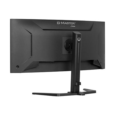 Vue arrière d'un moniteur G-MASTER noir avec support. Les logos "G-MASTER" et "by iiyama" sont visibles.