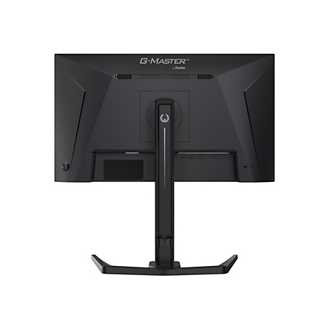 Rückseite eines schwarzen G-MASTER-Monitors mit Anschlüssen und Logo.