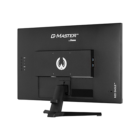 Moniteur noir, vue arrière. Logo G-MASTER, 'by Iiyama'. Connexions et 'RED EAGLE™'.