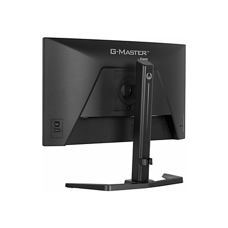 Rückseite eines schwarzen G-Master Monitors. Der Monitor hat einen Standfuß und einen Arm.