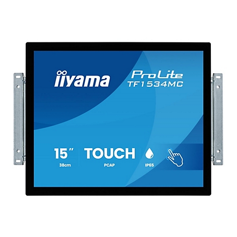 Iiyama ProLite Touchscreen mit 15 Zoll Display vor weißem Hintergrund.