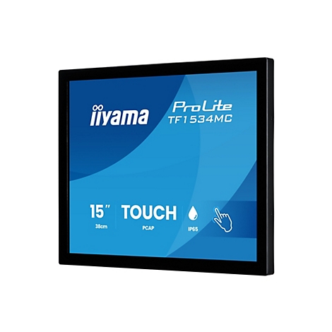 Iiyama ProLite Touchscreen mit 15 Zoll Display vor weißem Hintergrund.